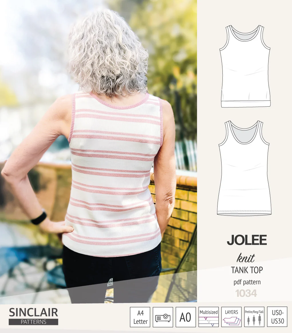 Jolee knit longline tank top sewing pattern (PDF) - Image 11