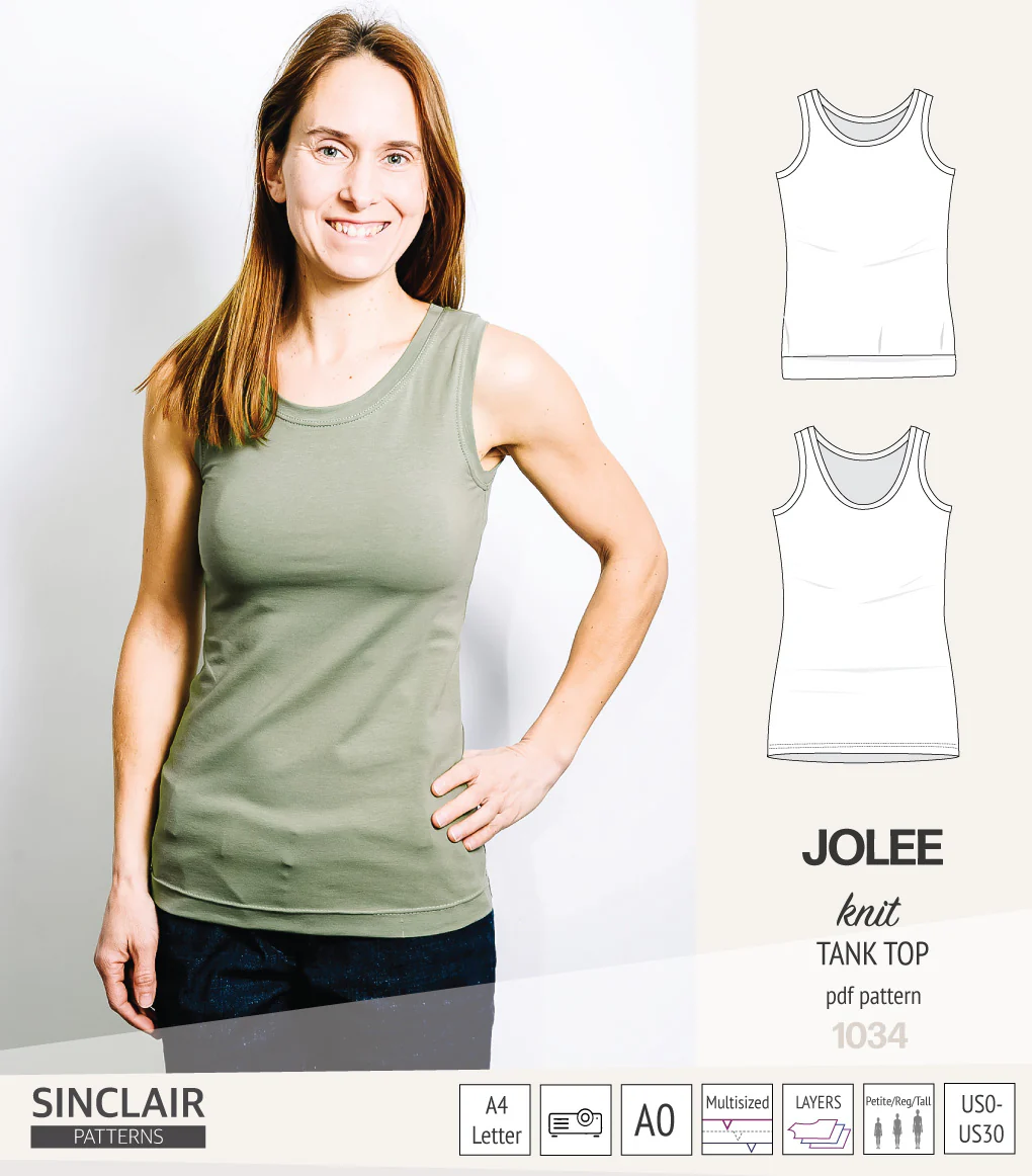 Jolee knit longline tank top sewing pattern (PDF) - Image 12