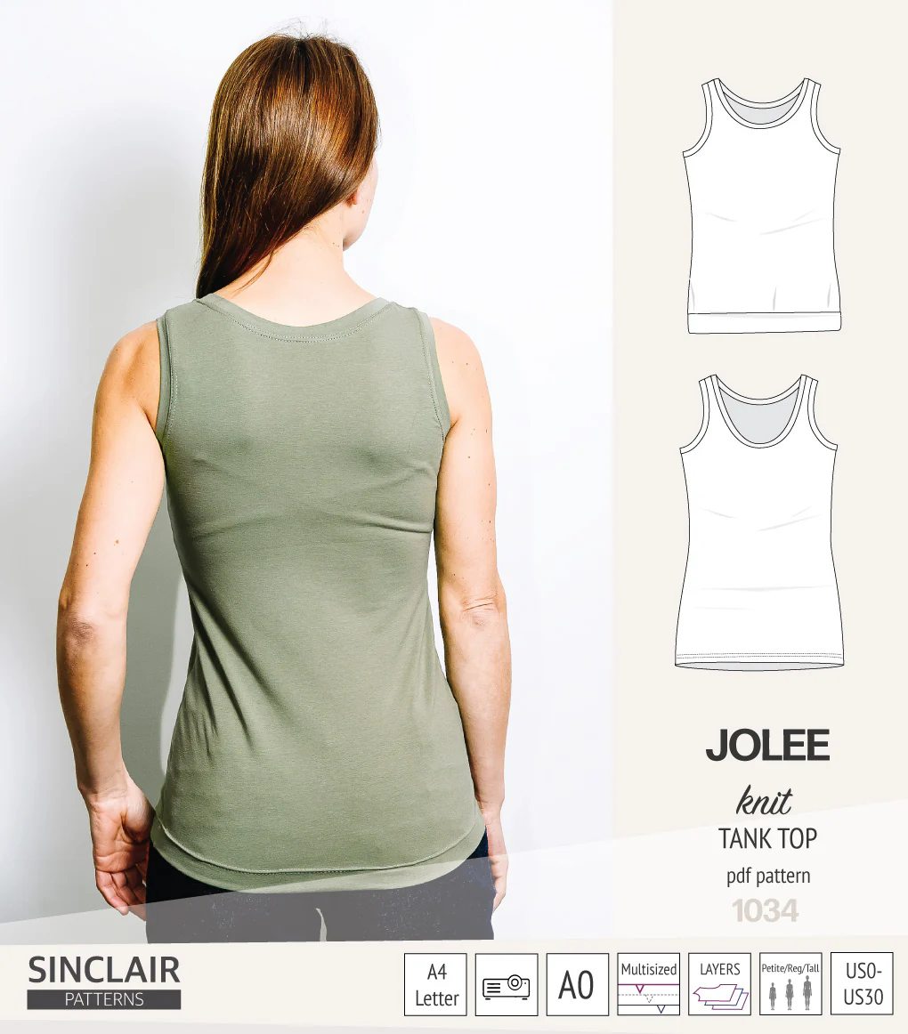 Jolee knit longline tank top sewing pattern (PDF) - Image 13