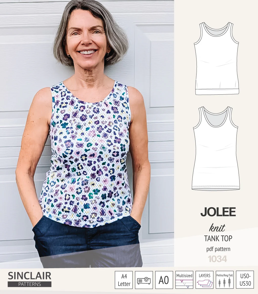 Jolee knit longline tank top sewing pattern (PDF) - Image 15