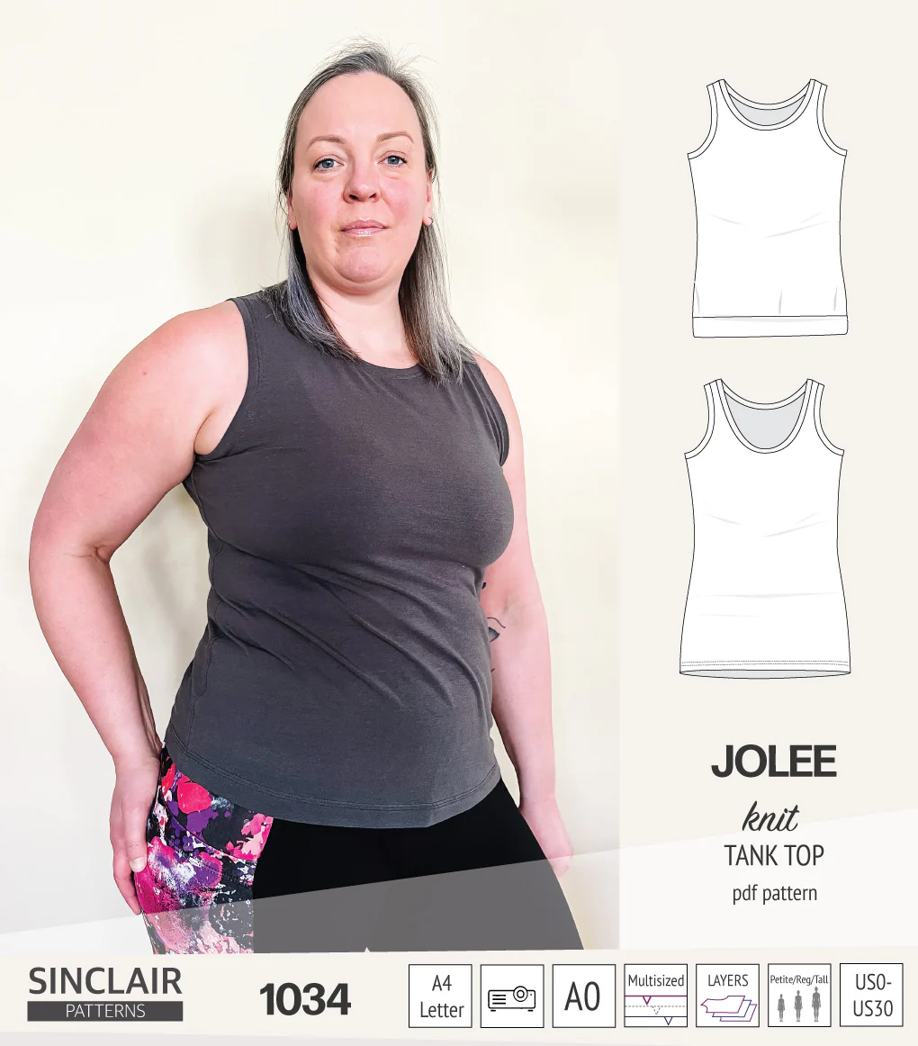 Jolee knit longline tank top sewing pattern (PDF) - Image 19