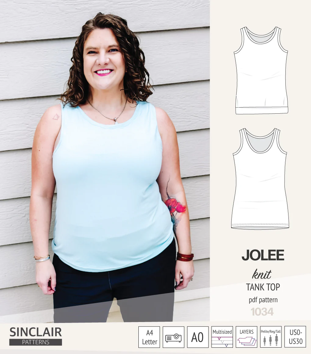 Jolee knit longline tank top sewing pattern (PDF) - Image 21