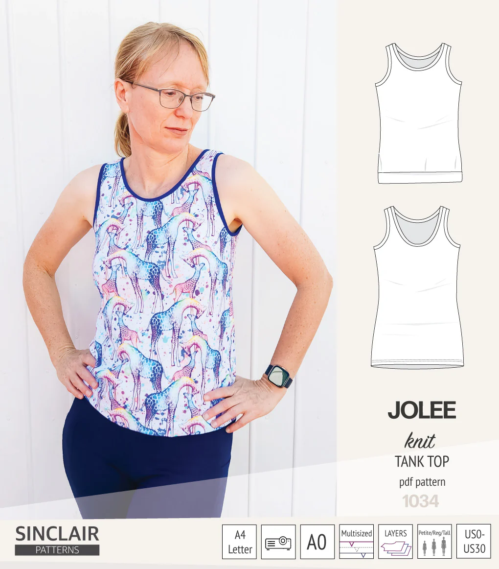 Jolee knit longline tank top sewing pattern (PDF) - Image 22