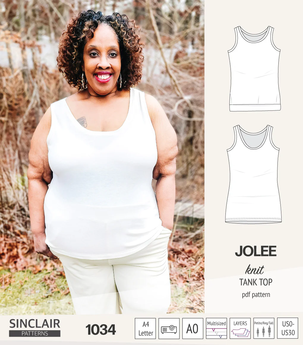 Jolee knit longline tank top sewing pattern (PDF) - Image 23
