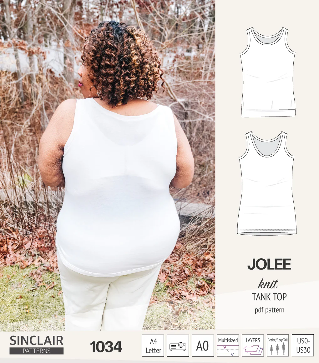 Jolee knit longline tank top sewing pattern (PDF) - Image 24