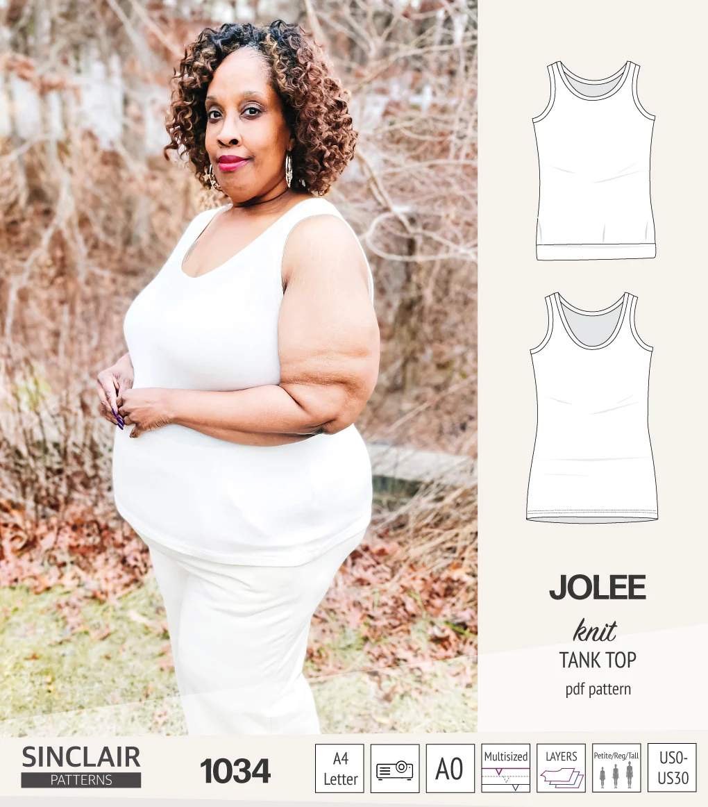 Jolee knit longline tank top sewing pattern (PDF) - Image 25