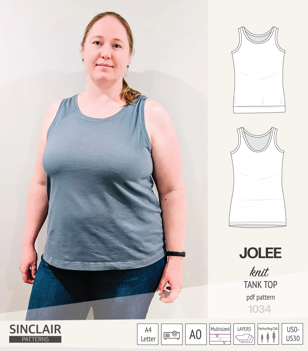 Jolee knit longline tank top sewing pattern (PDF) - Image 26