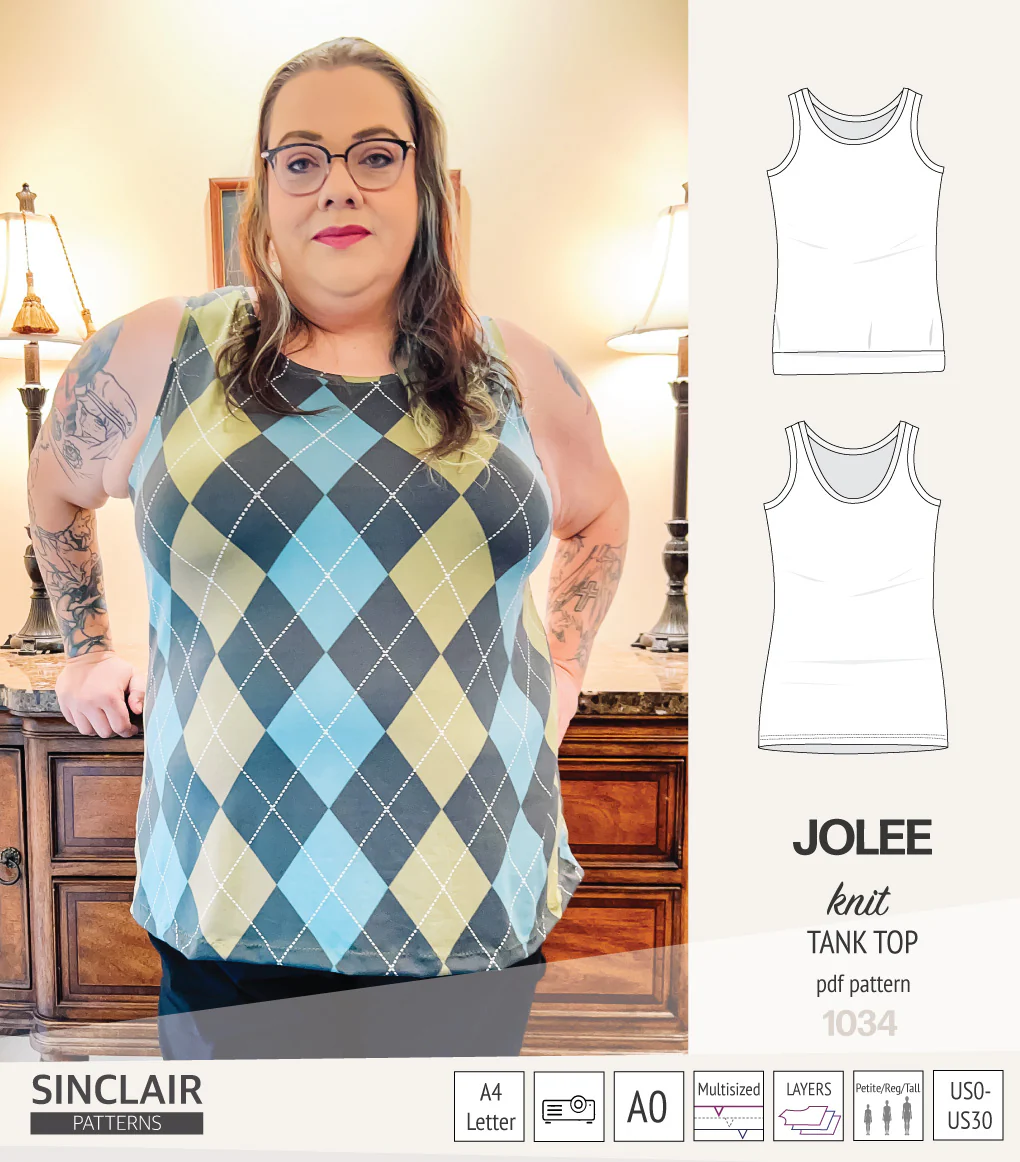 Jolee knit longline tank top sewing pattern (PDF) - Image 27