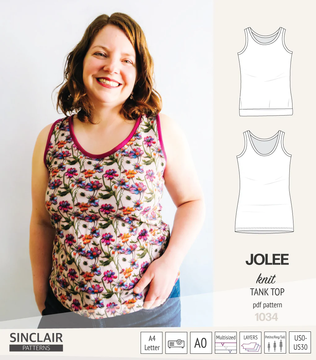 Jolee knit longline tank top sewing pattern (PDF) - Image 28