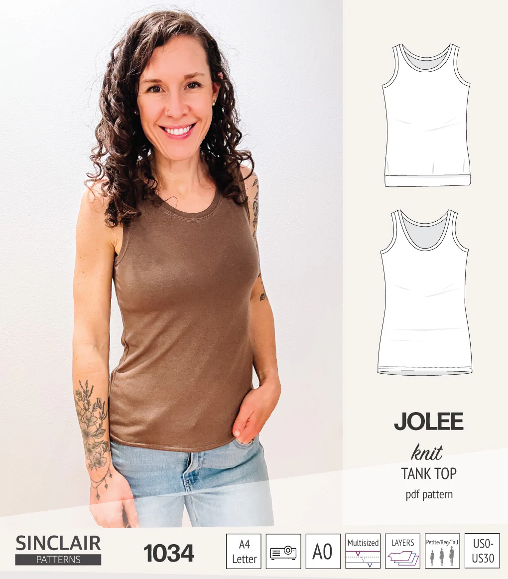 Jolee knit longline tank top sewing pattern (PDF) - Image 3