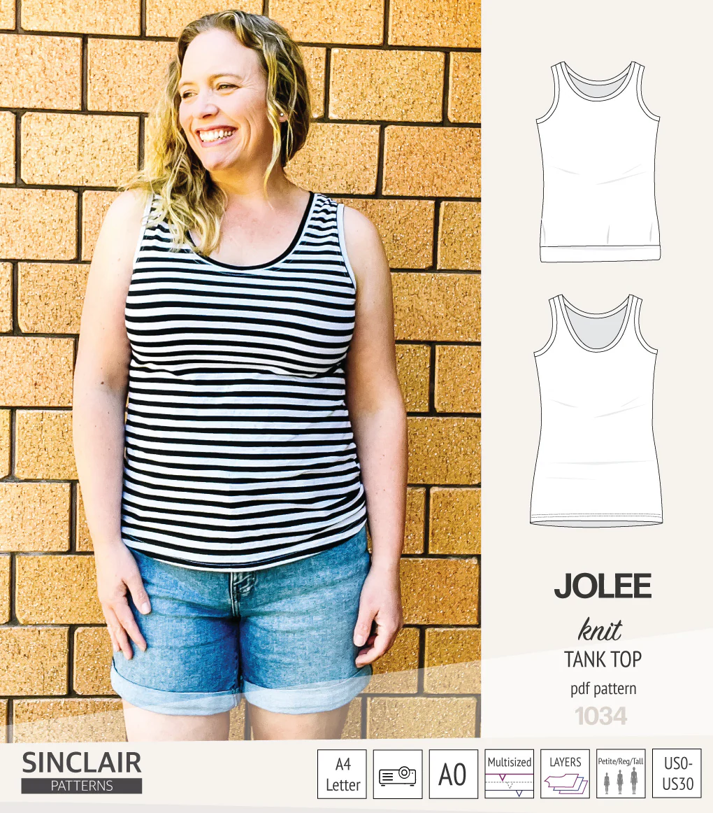 Jolee knit longline tank top sewing pattern (PDF) - Image 30