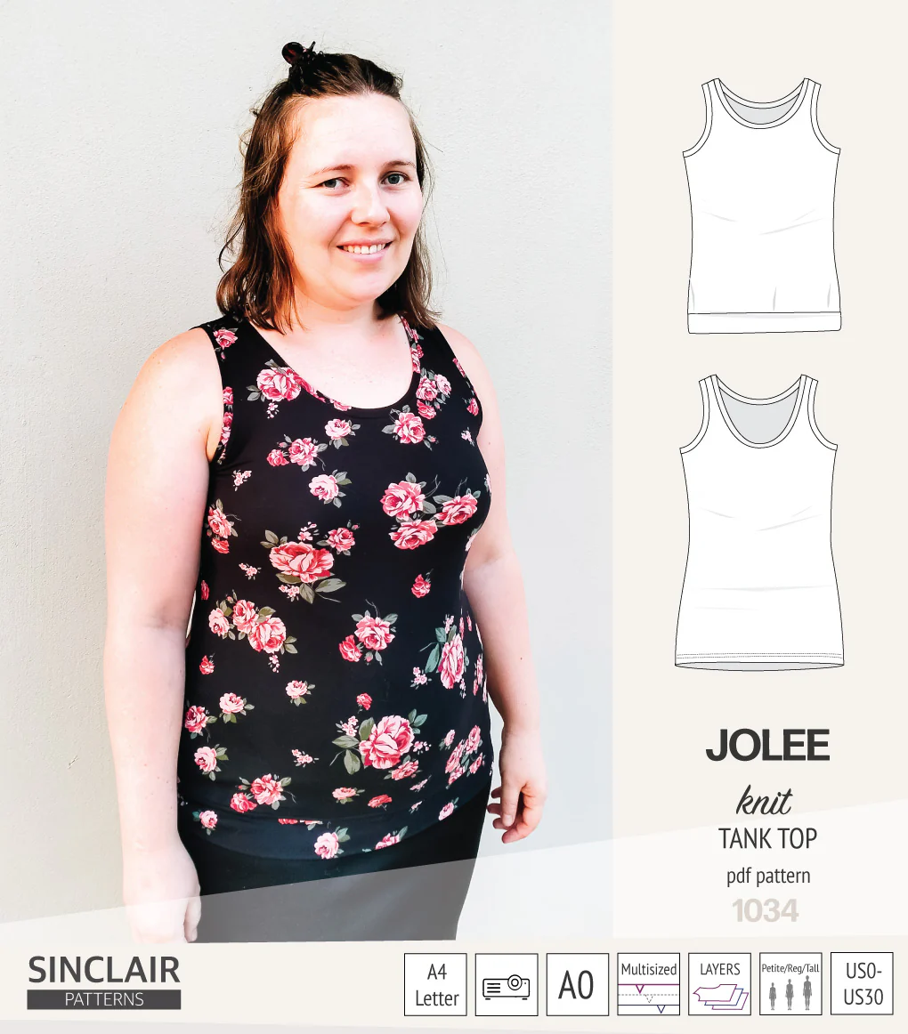 Jolee knit longline tank top sewing pattern (PDF) - Image 31