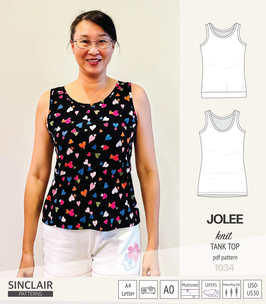 Jolee knit longline tank top sewing pattern (PDF) - Image 32