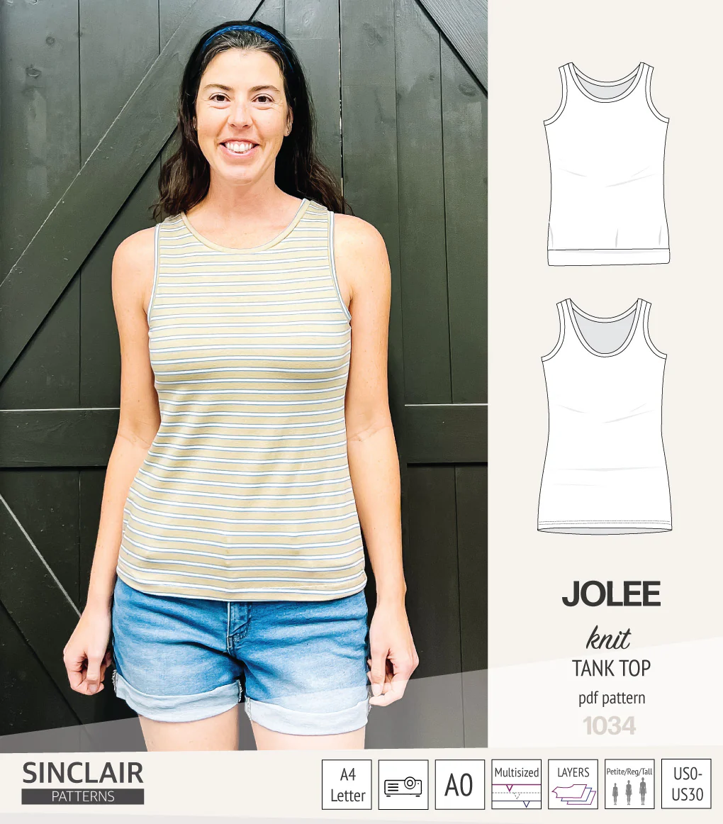 Jolee knit longline tank top sewing pattern (PDF) - Image 33