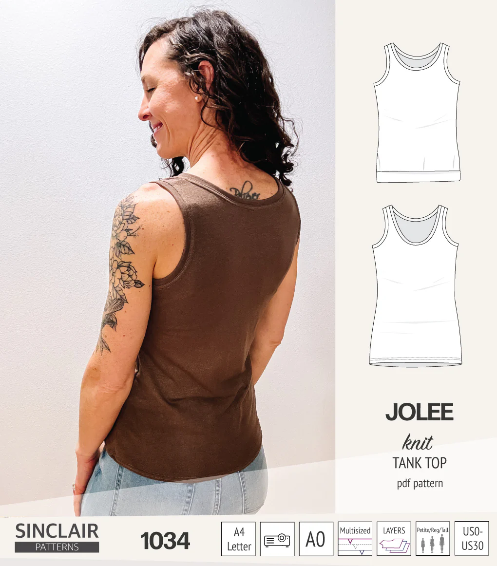 Jolee knit longline tank top sewing pattern (PDF) - Image 4