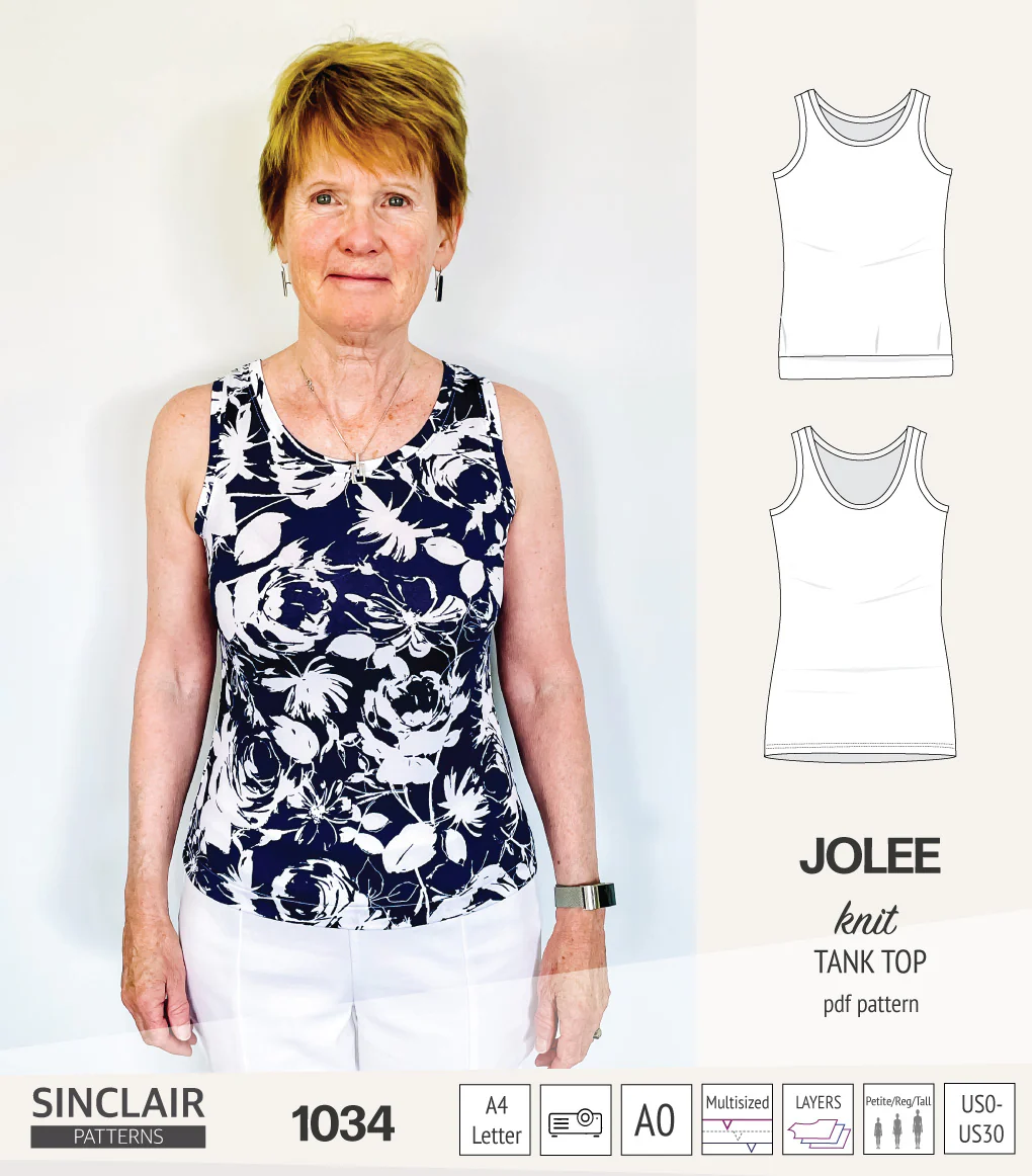 Jolee knit longline tank top sewing pattern (PDF) - Image 9