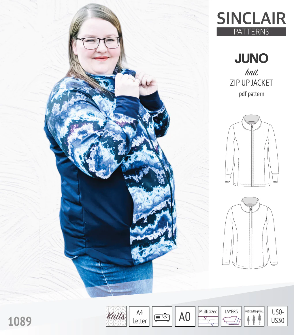 Juno knit zip up fleece style jacket with pockets (PDF) - Image 11