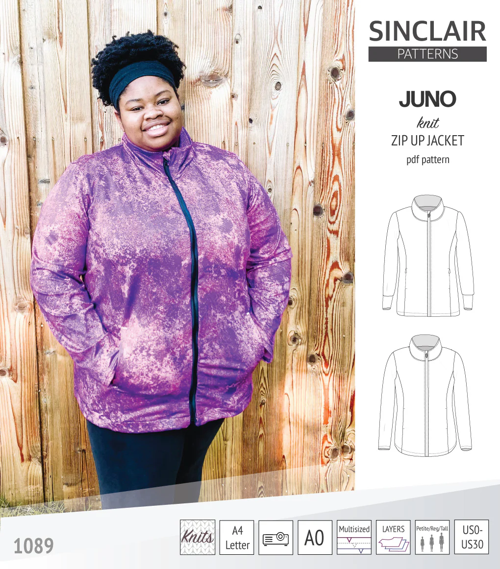 Juno knit zip up fleece style jacket with pockets (PDF) - Image 15
