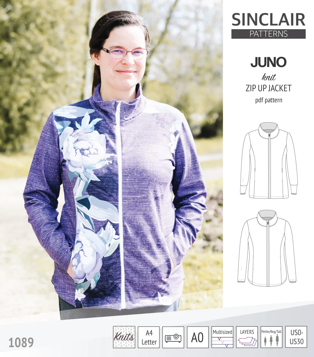 Juno knit zip up fleece style jacket with pockets (PDF) - Image 16