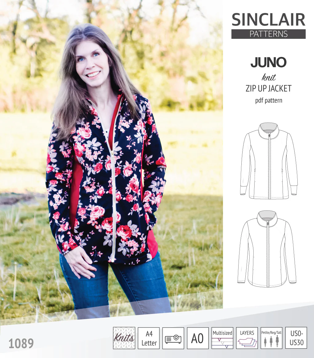 Juno knit zip up fleece style jacket with pockets (PDF) - Image 18