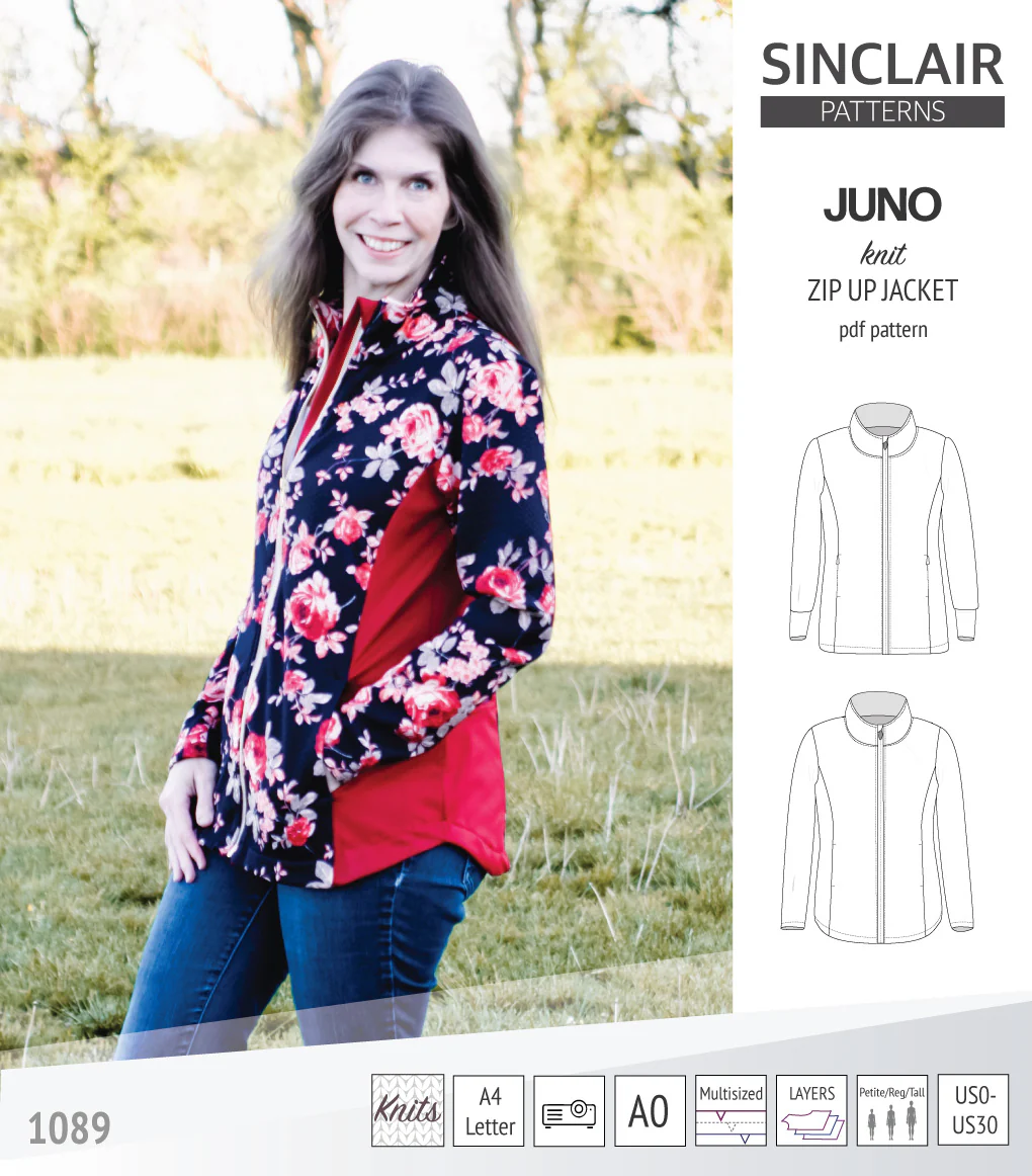 Juno knit zip up fleece style jacket with pockets (PDF) - Image 19
