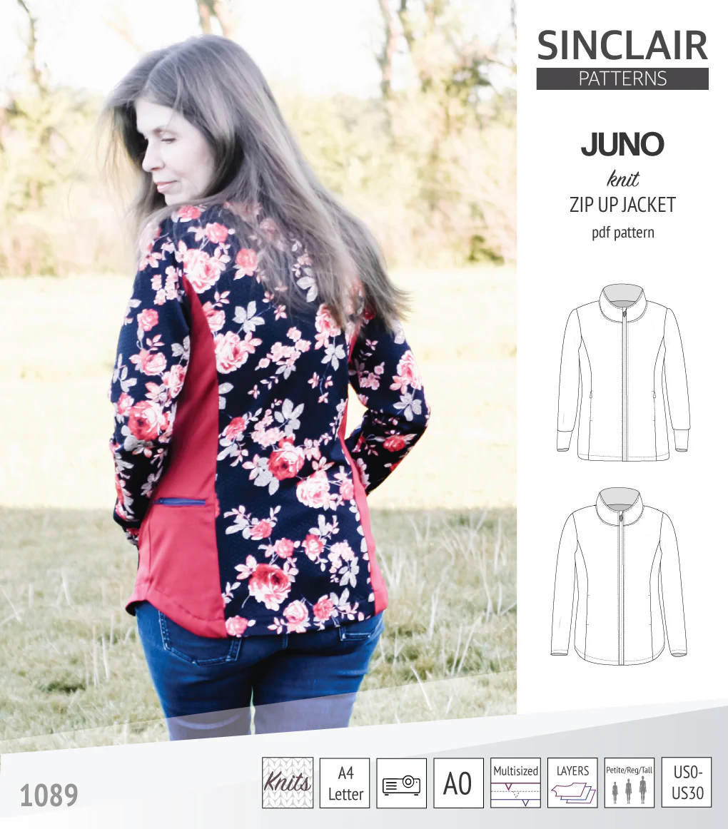 Juno knit zip up fleece style jacket with pockets (PDF) - Image 20