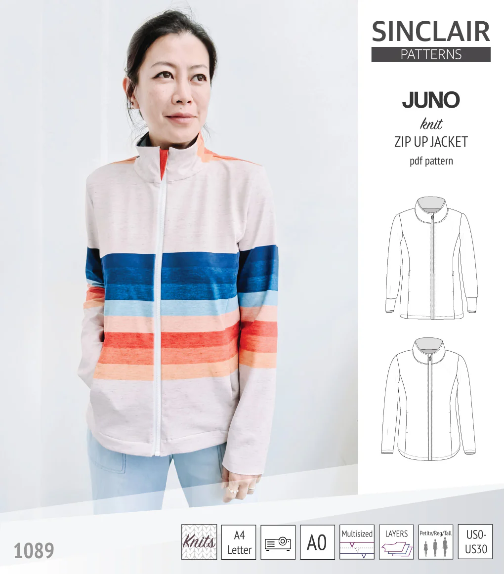 Juno knit zip up fleece style jacket with pockets (PDF) - Image 27