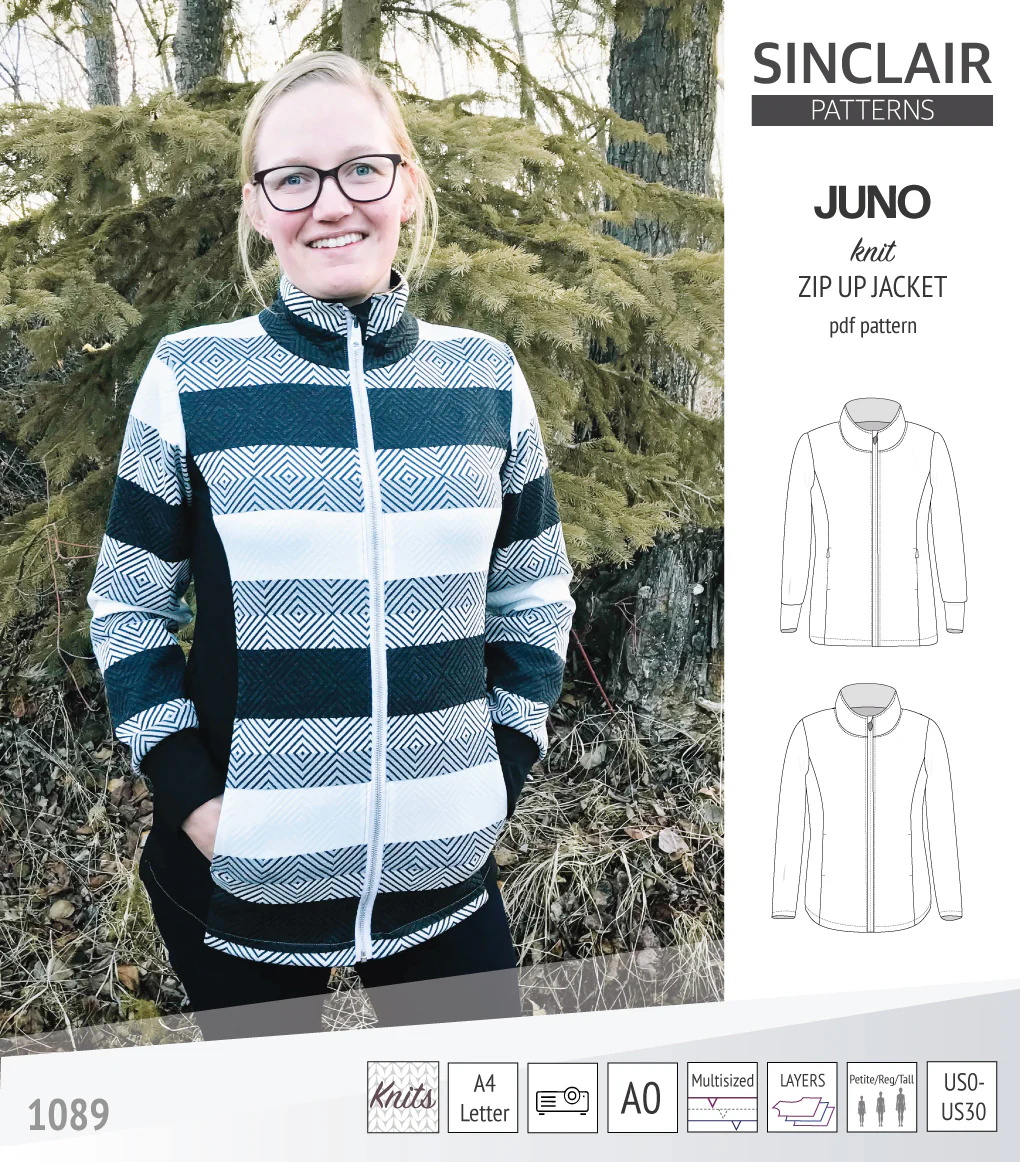 Juno knit zip up fleece style jacket with pockets (PDF) - Image 29
