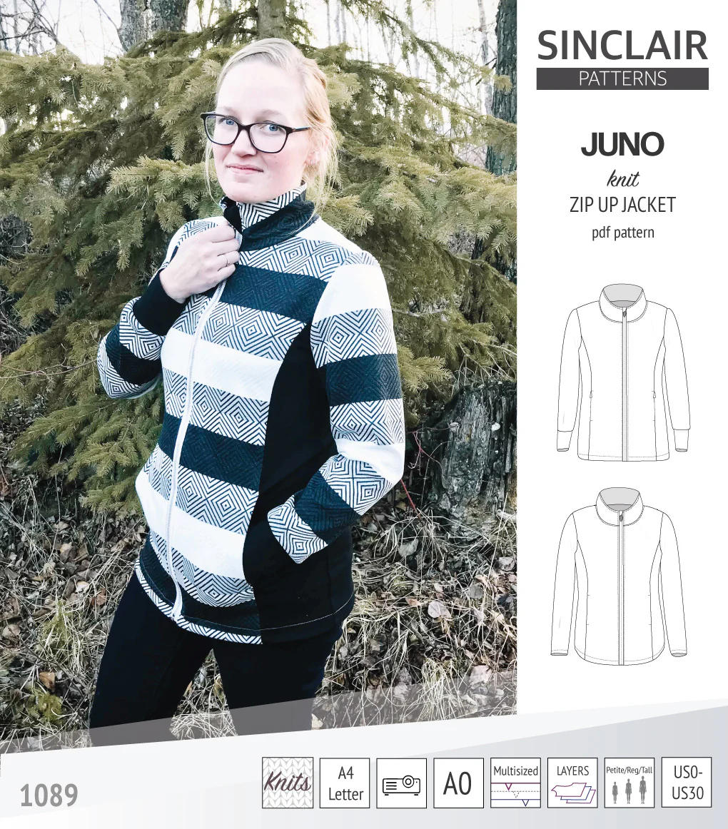 Juno knit zip up fleece style jacket with pockets (PDF) - Image 30