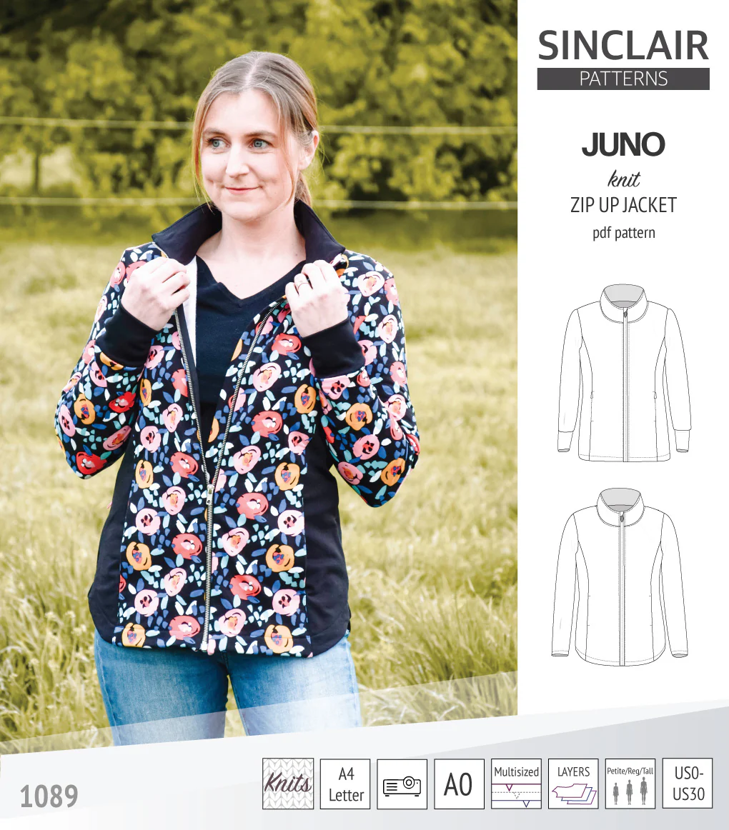 Juno knit zip up fleece style jacket with pockets (PDF) - Image 31