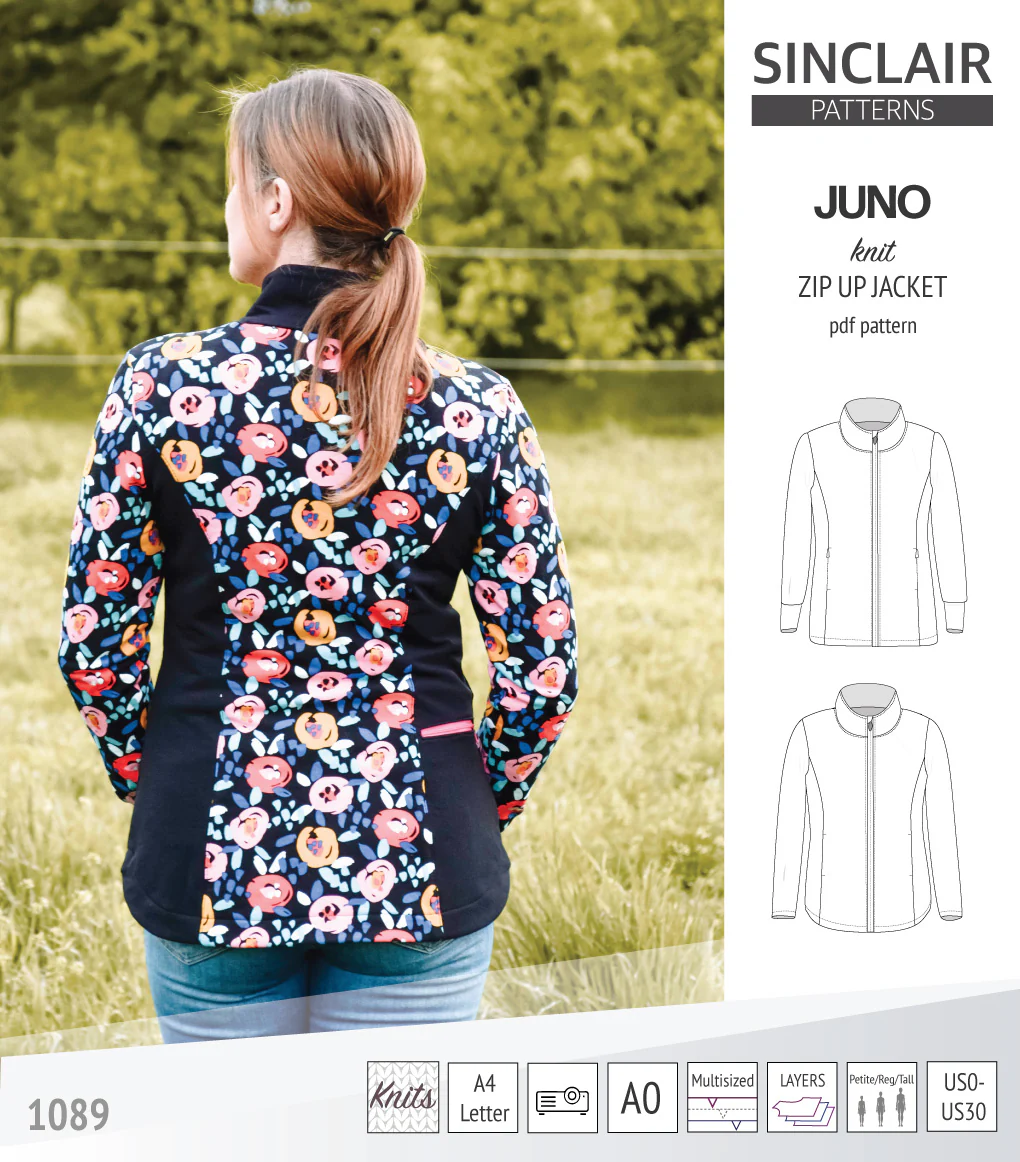 Juno knit zip up fleece style jacket with pockets (PDF) - Image 32