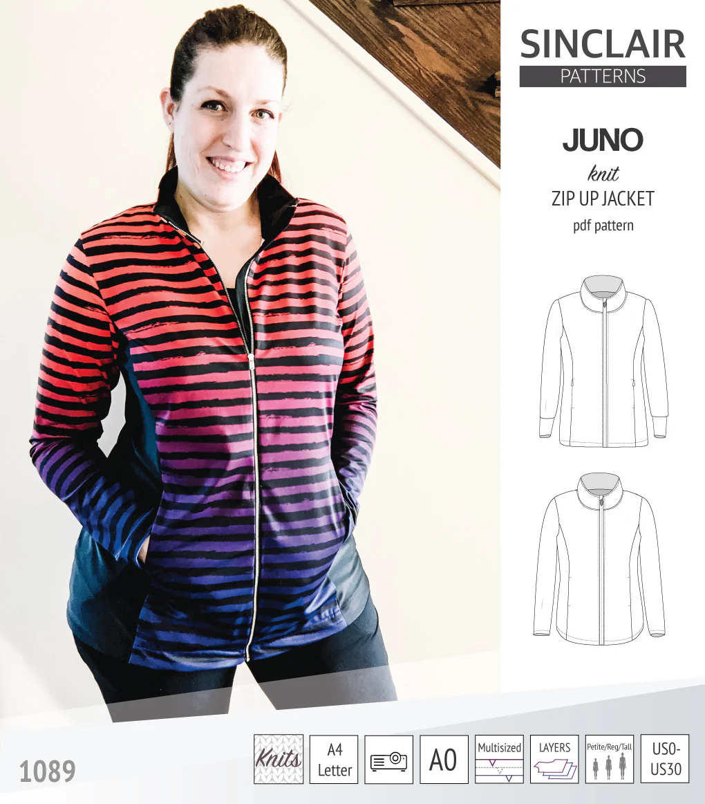 Juno knit zip up fleece style jacket with pockets (PDF) - Image 34