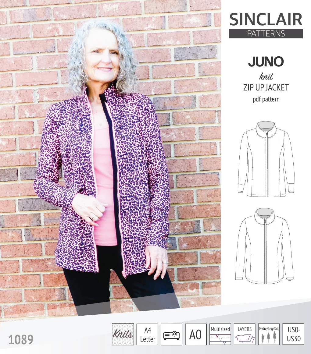 Juno knit zip up fleece style jacket with pockets (PDF) - Image 35