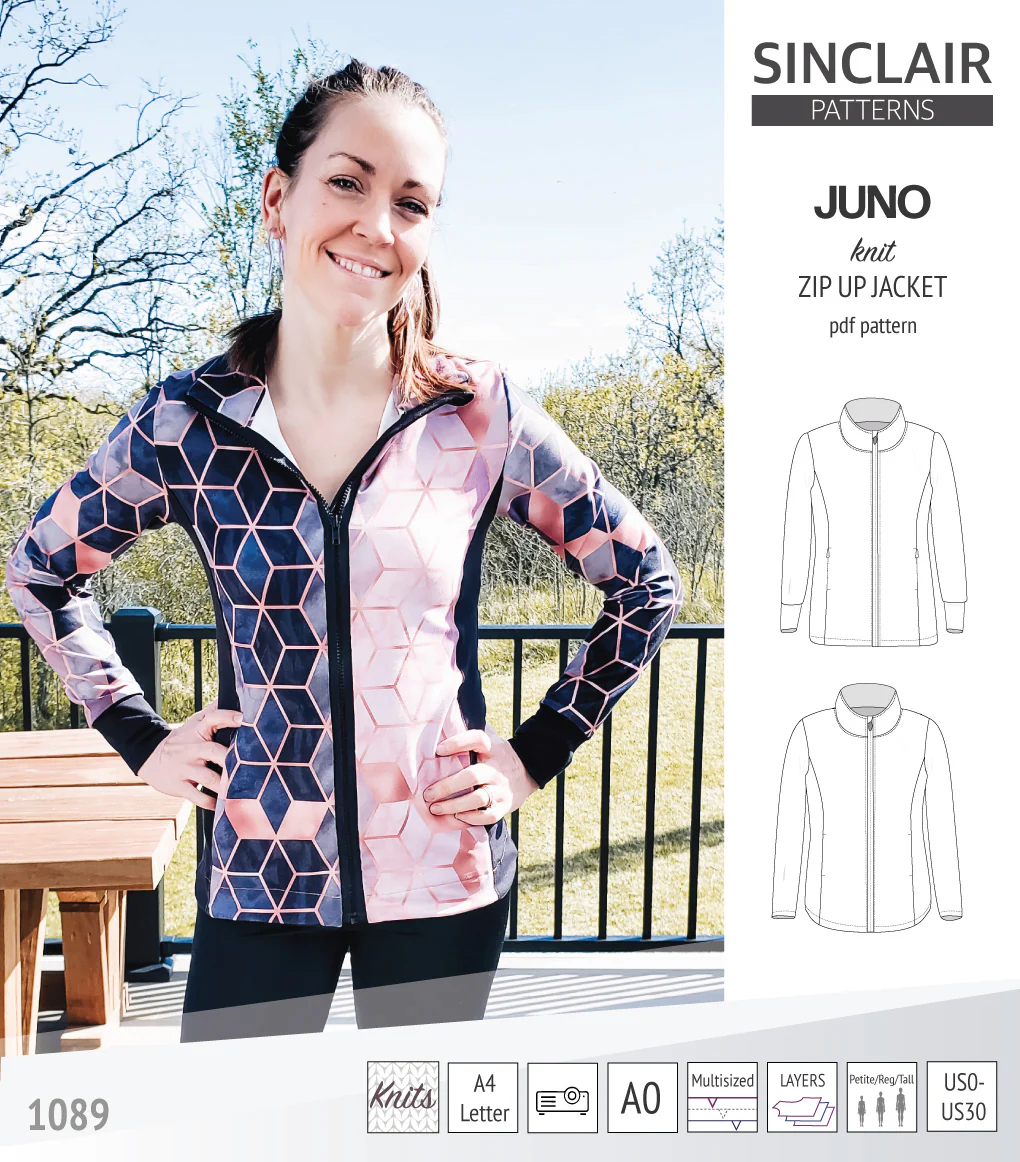 Juno knit zip up fleece style jacket with pockets (PDF) - Image 36