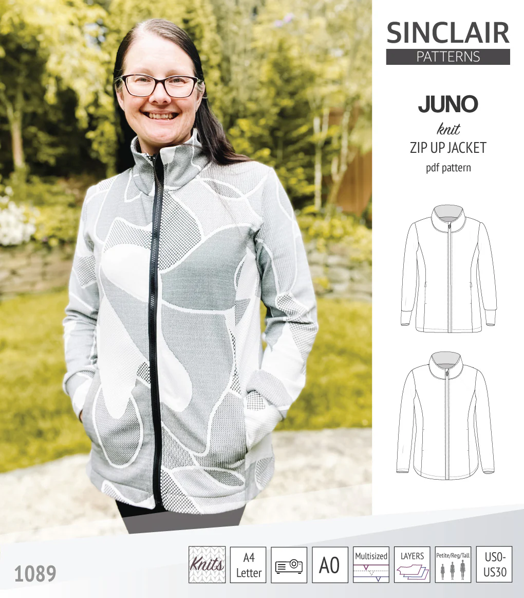 Juno knit zip up fleece style jacket with pockets (PDF) - Image 37