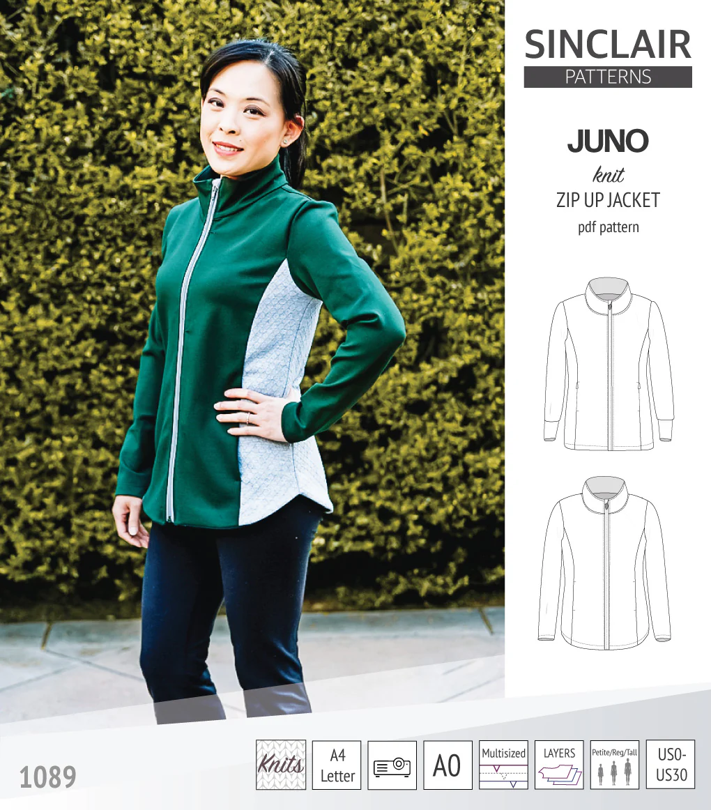 Juno knit zip up fleece style jacket with pockets (PDF) - Image 39