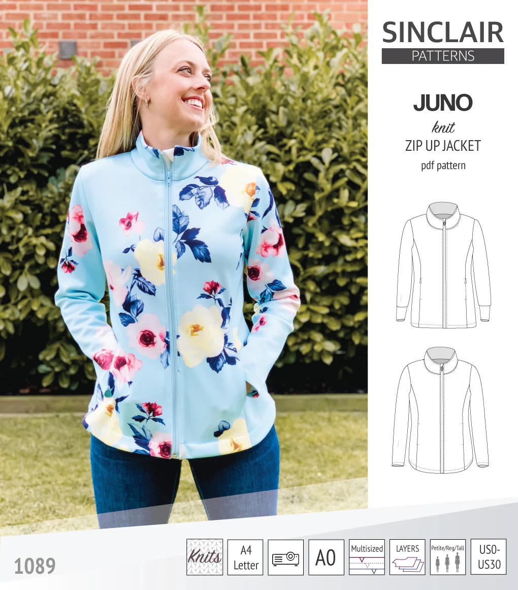 Juno knit zip up fleece style jacket with pockets (PDF) - Image 4