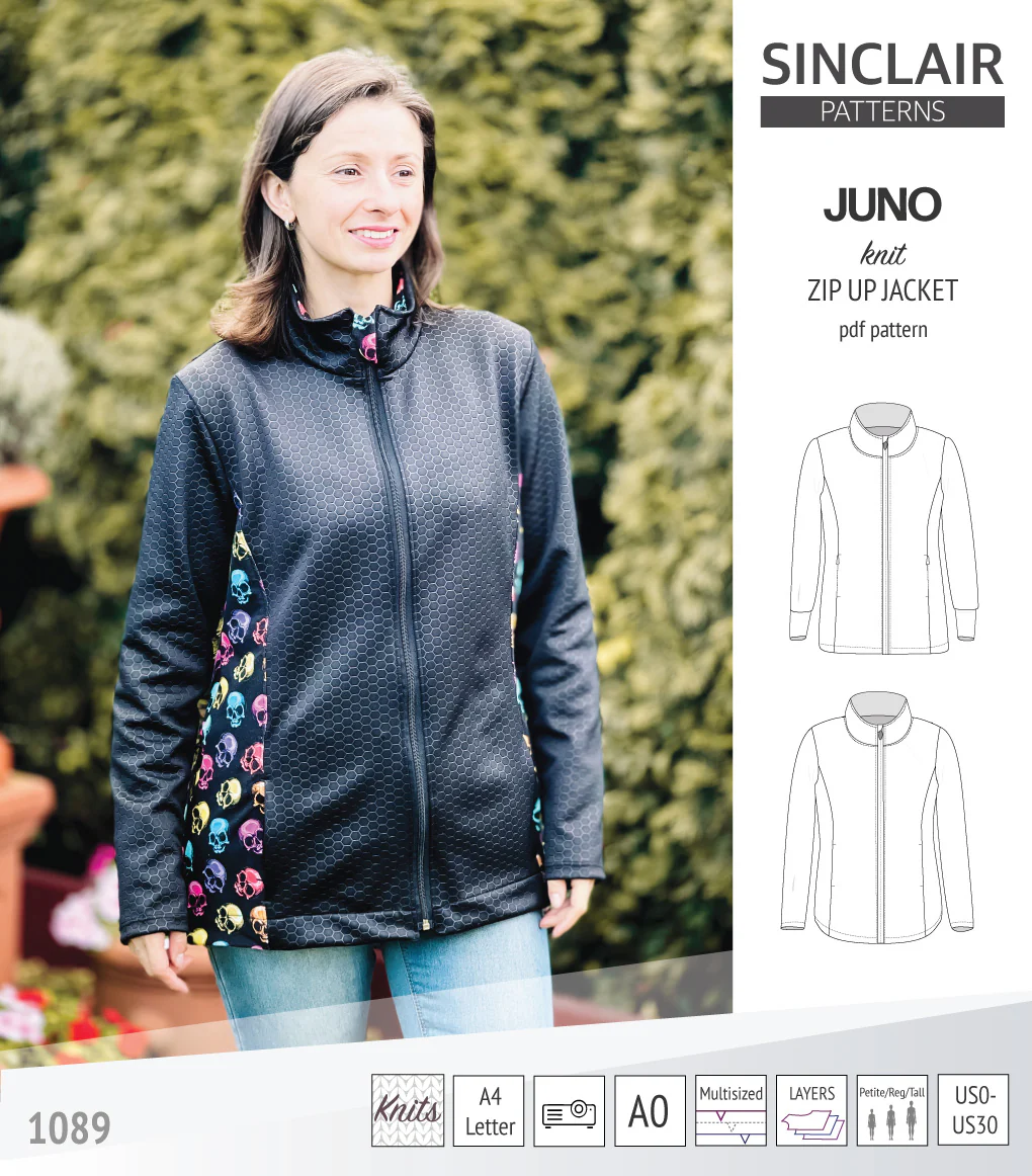 Juno knit zip up fleece style jacket with pockets (PDF) - Image 42
