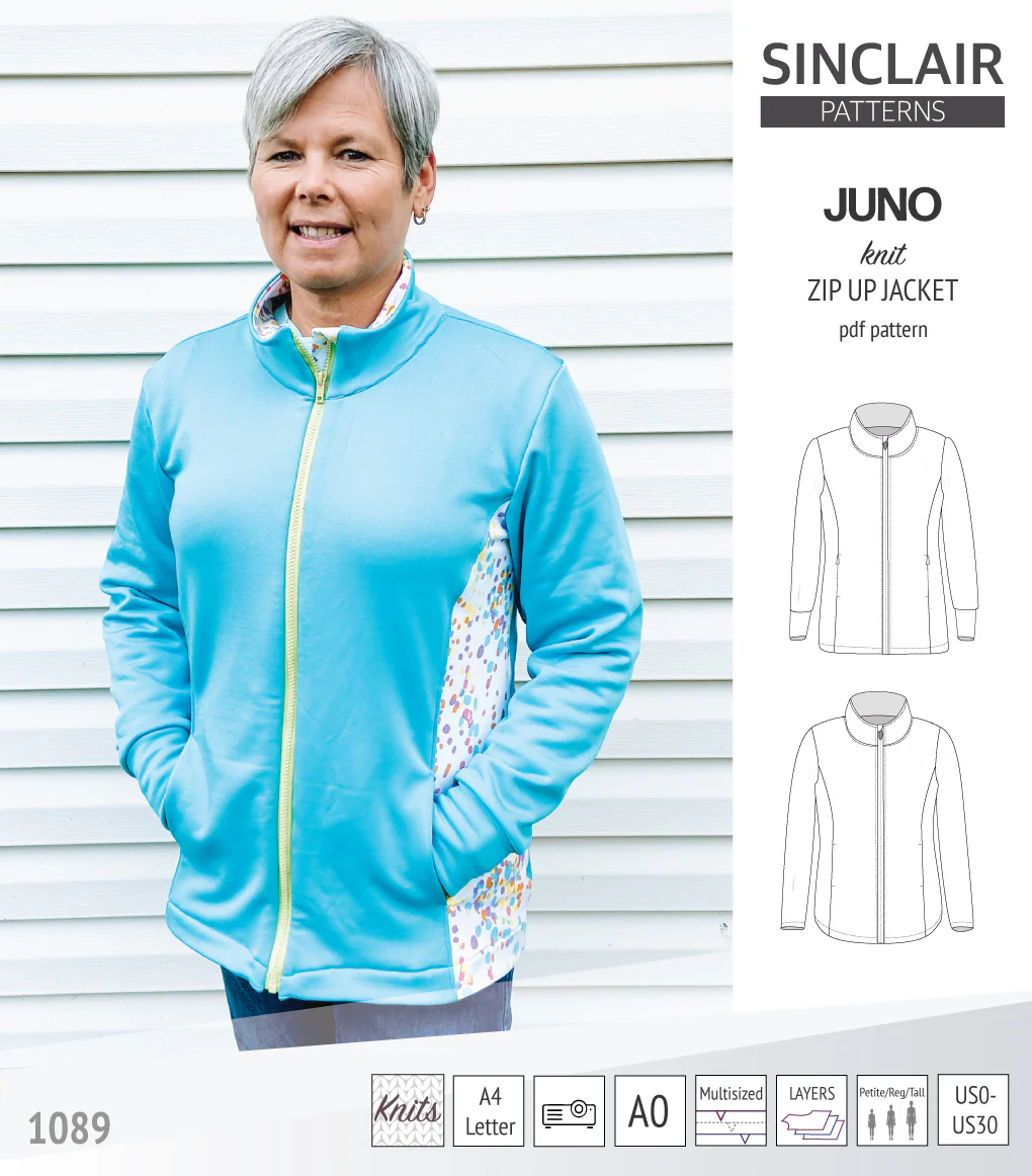 Juno knit zip up fleece style jacket with pockets (PDF) - Image 45