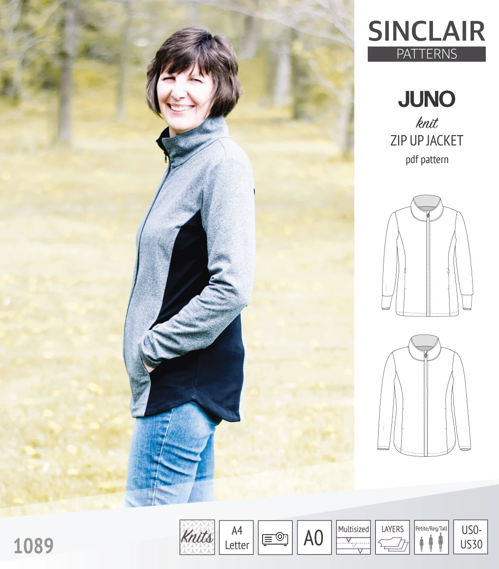Juno knit zip up fleece style jacket with pockets (PDF) - Image 47