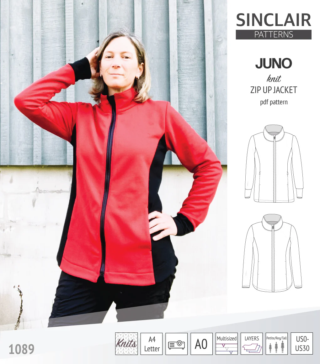 Juno knit zip up fleece style jacket with pockets (PDF) - Image 49