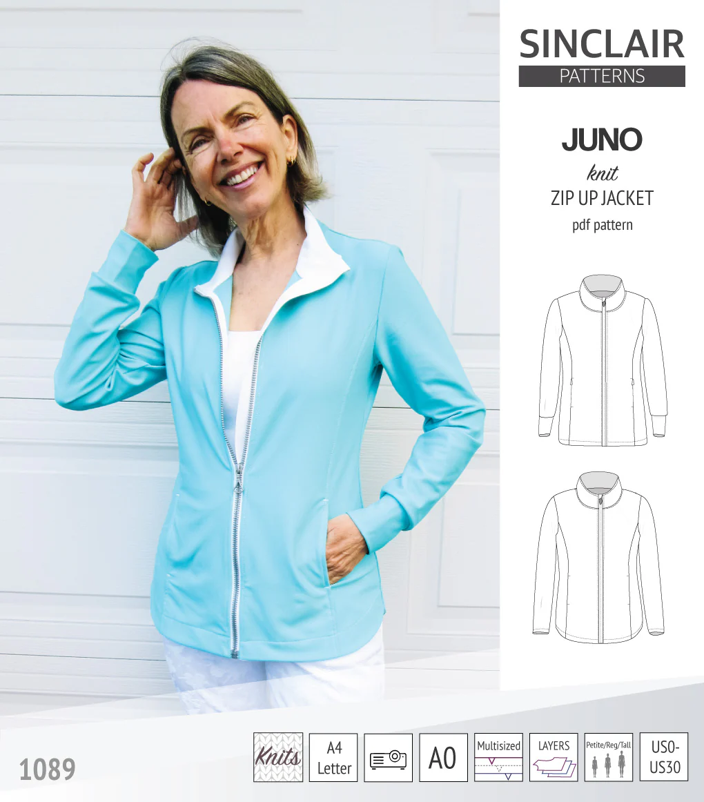 Juno knit zip up fleece style jacket with pockets (PDF) - Image 50