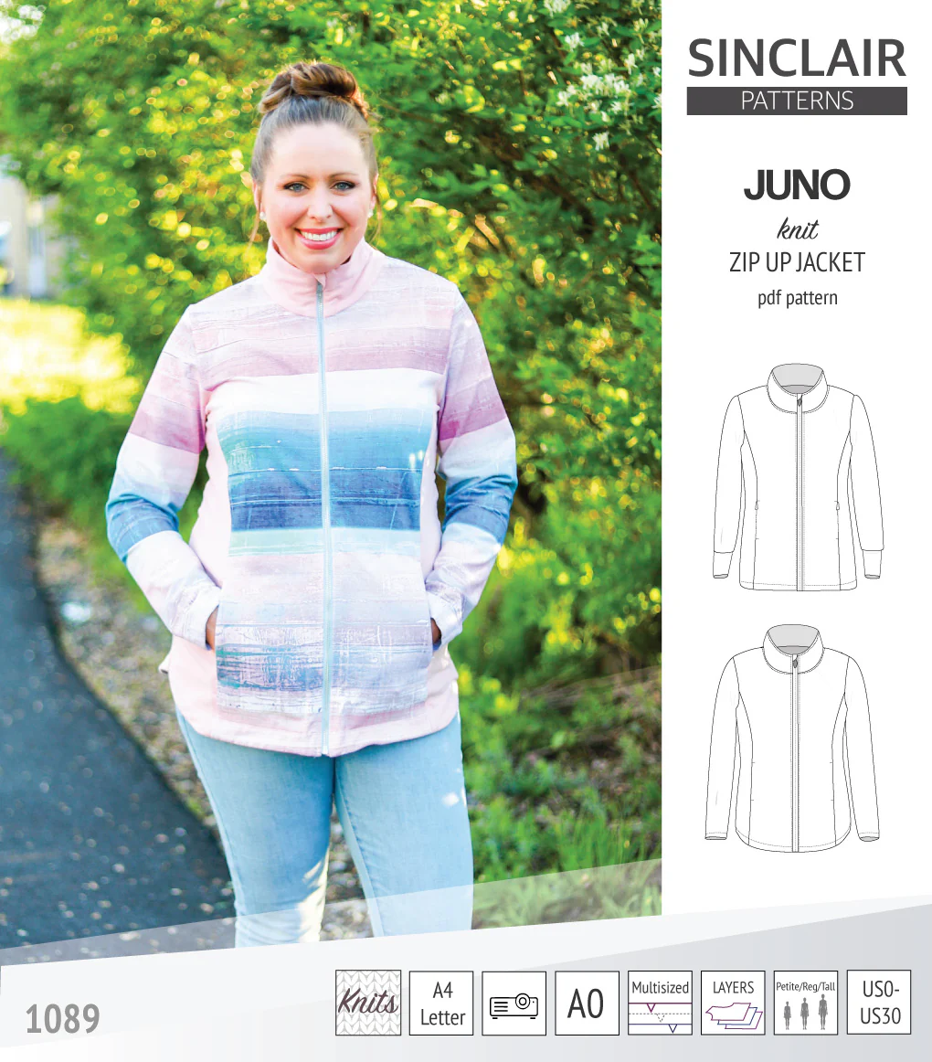 Juno knit zip up fleece style jacket with pockets (PDF) - Image 51