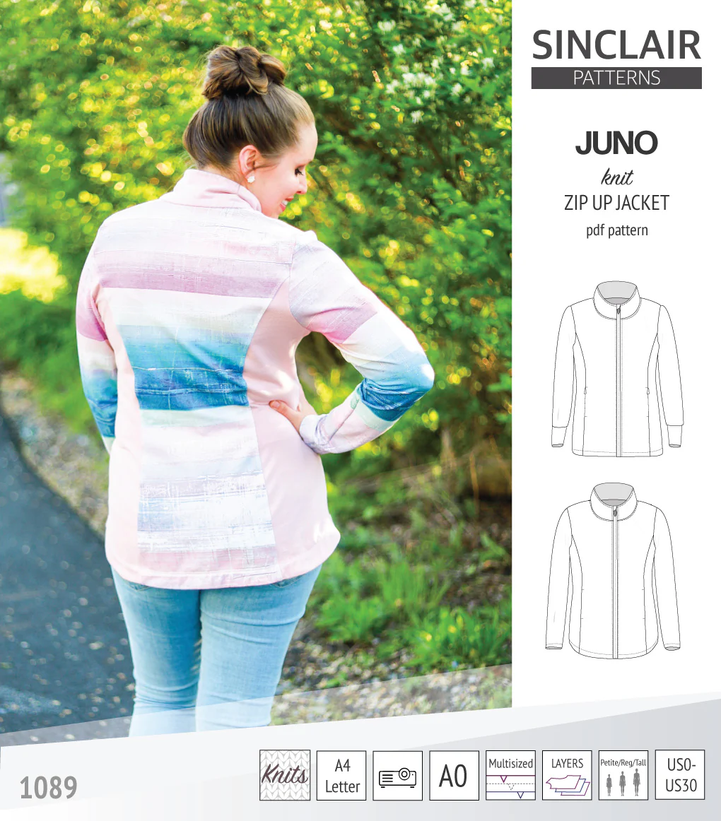 Juno knit zip up fleece style jacket with pockets (PDF) - Image 52