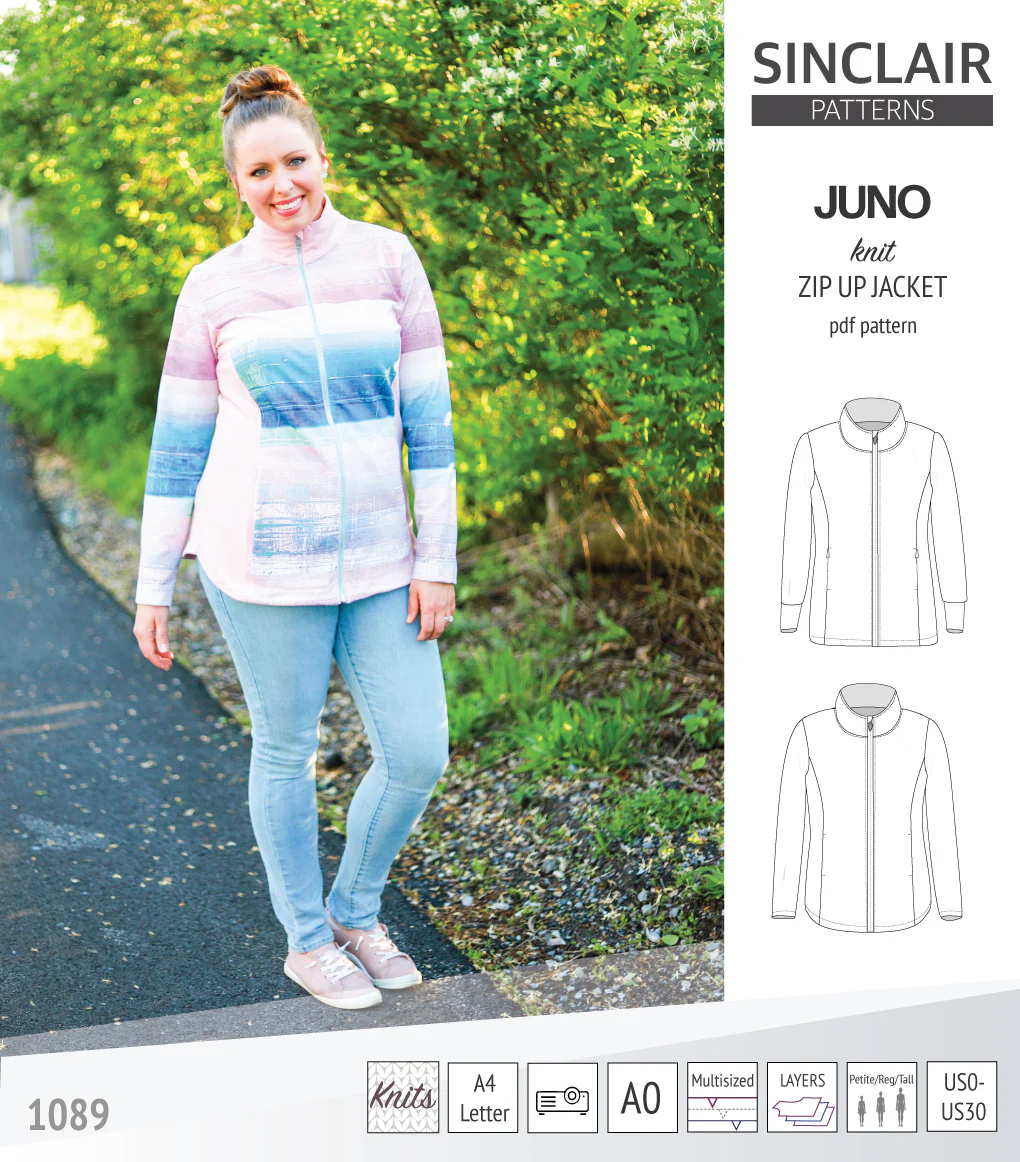 Juno knit zip up fleece style jacket with pockets (PDF) - Image 53