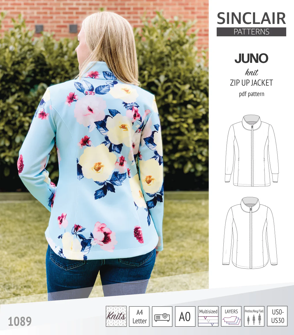 Juno knit zip up fleece style jacket with pockets (PDF) - Image 6