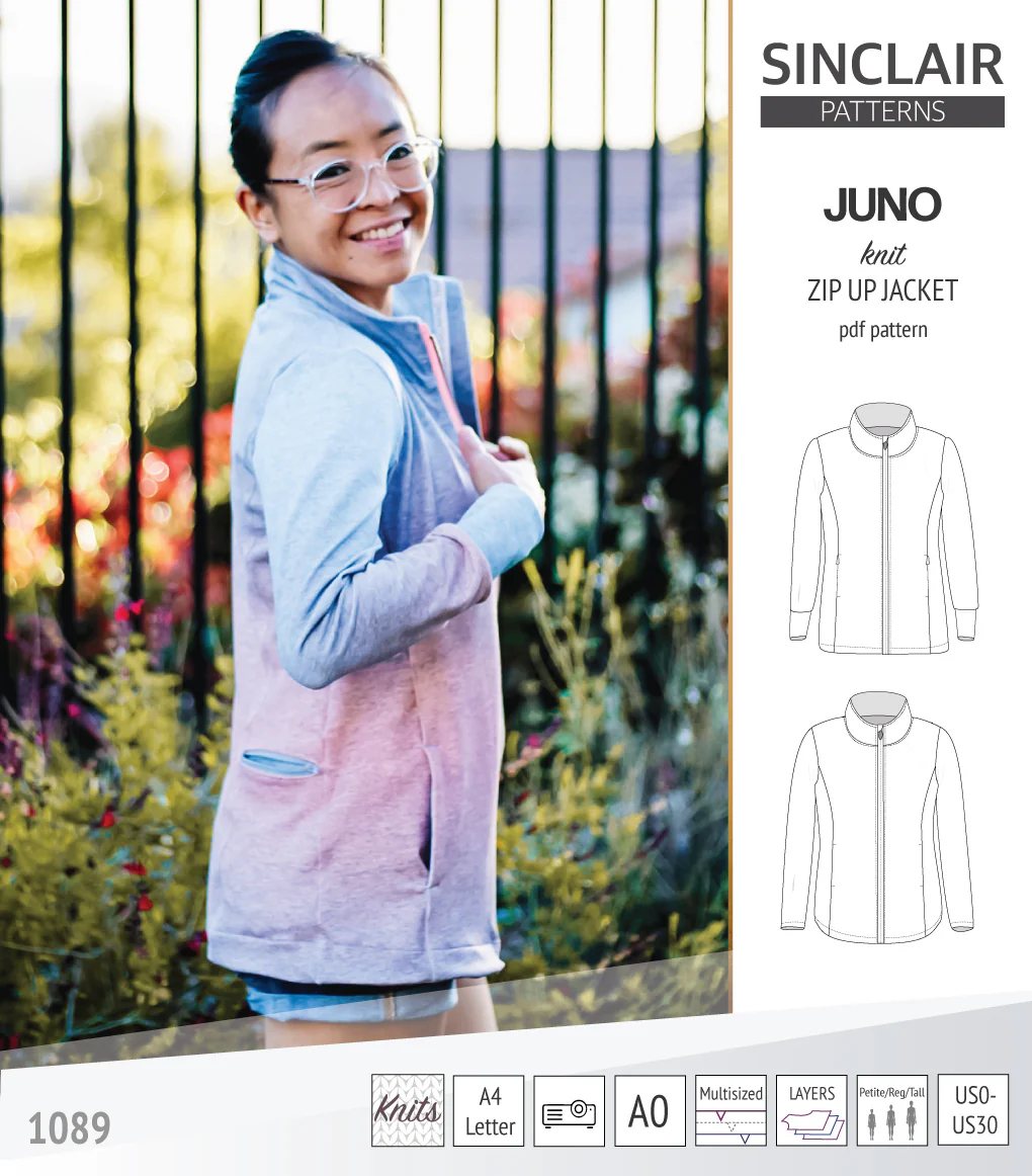Juno knit zip up fleece style jacket with pockets (PDF) - Image 9