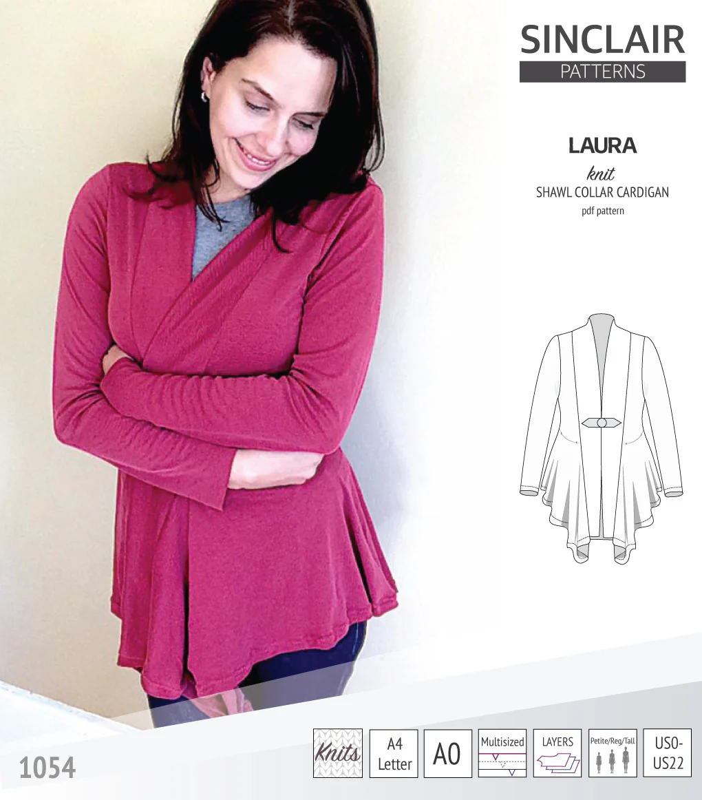 Laura relaxed fit shawl collar cardigan (PDF) - Image 15