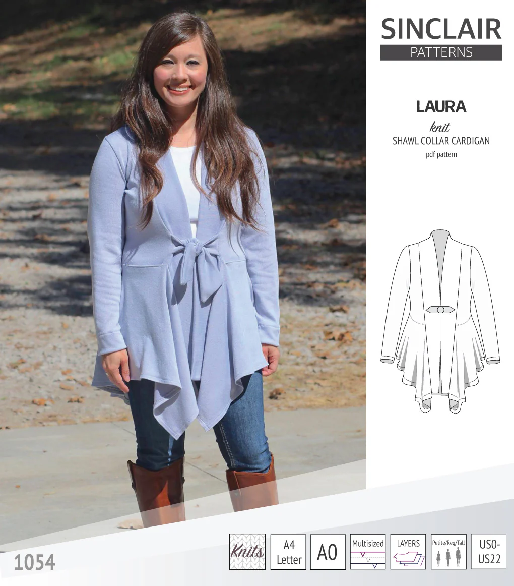 Laura relaxed fit shawl collar cardigan (PDF) - Image 3