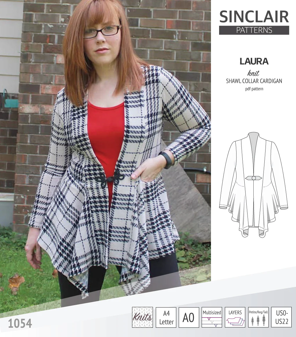 Laura relaxed fit shawl collar cardigan (PDF) - Image 4